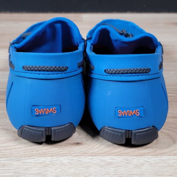 Swims Shoes Mens 9 Blue Black Orange Moccasin Driving Loafers‎ Water Beach - Picture 4 of 8